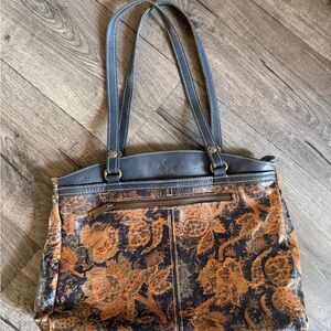 Patricia Nash Poppy Zip Top Tote Bag Shoulder Leather Peruvian Fields Floral